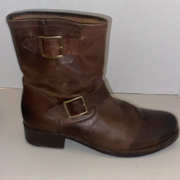 Frye Vicky Engineer Chocolate Brown Leather Boot Size 11 B - Picture 4 of 15